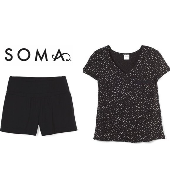 NWT Soma COOL NIGHTS Tee & Short Pajama Set - Picture 1 of 8